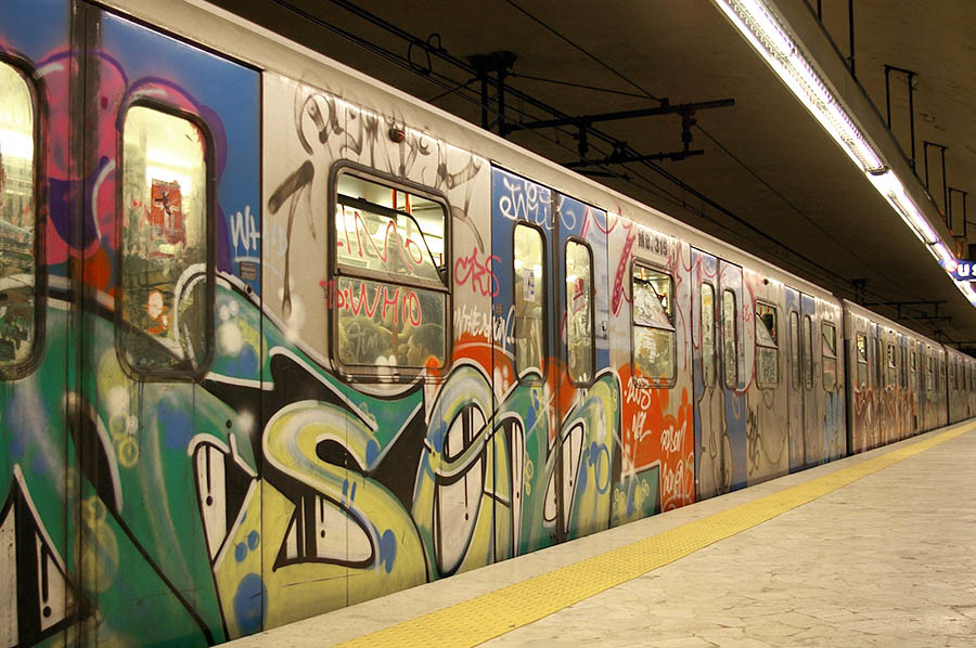 Rome subway graffiti