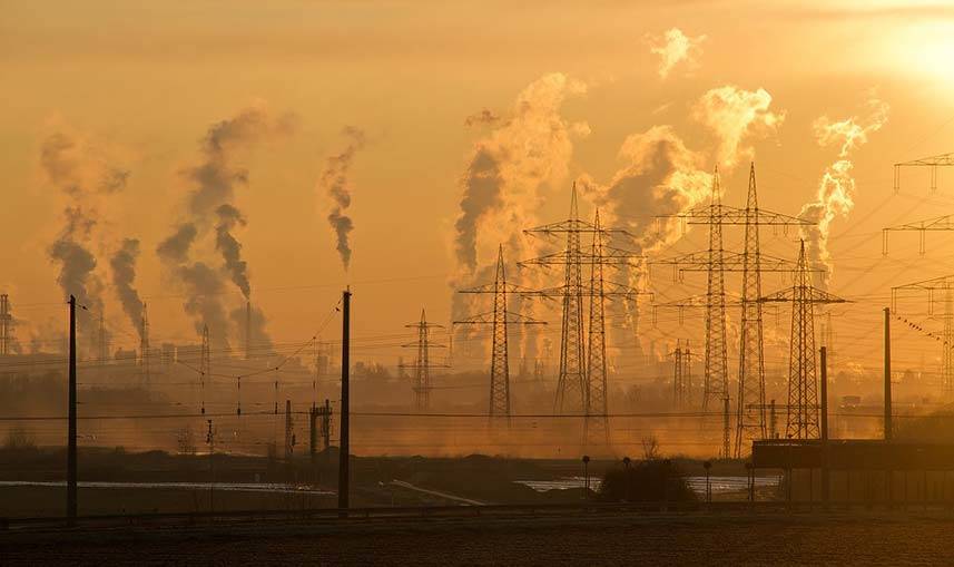 Industrial Chimneys Pumping Pollution