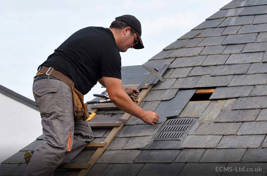 Roofer Inspecting Air Vent