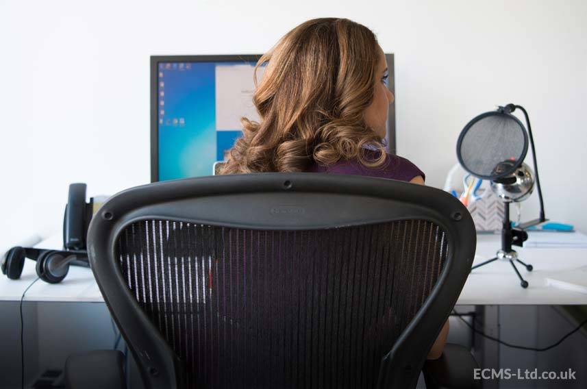 Girl Sat on Mesh Office Chair