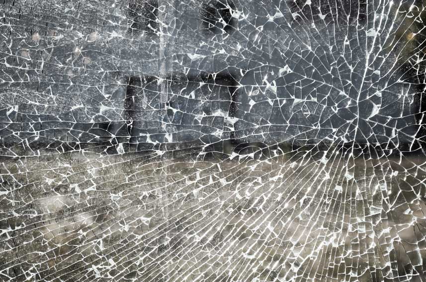 Toughened Glass Shattered