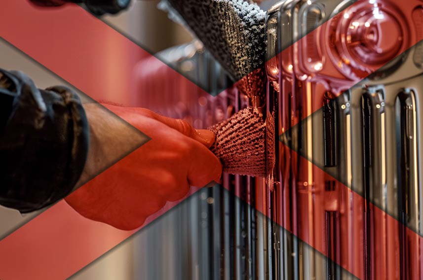 what to avoid cleaning radiator